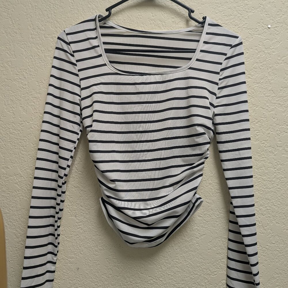 Unbranded white and black striped shirt